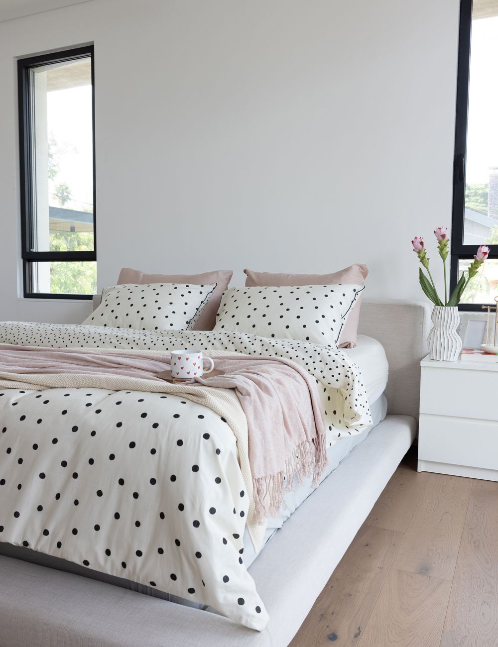 סט מצעים כותנה שיר נקודות 144 צפיפות