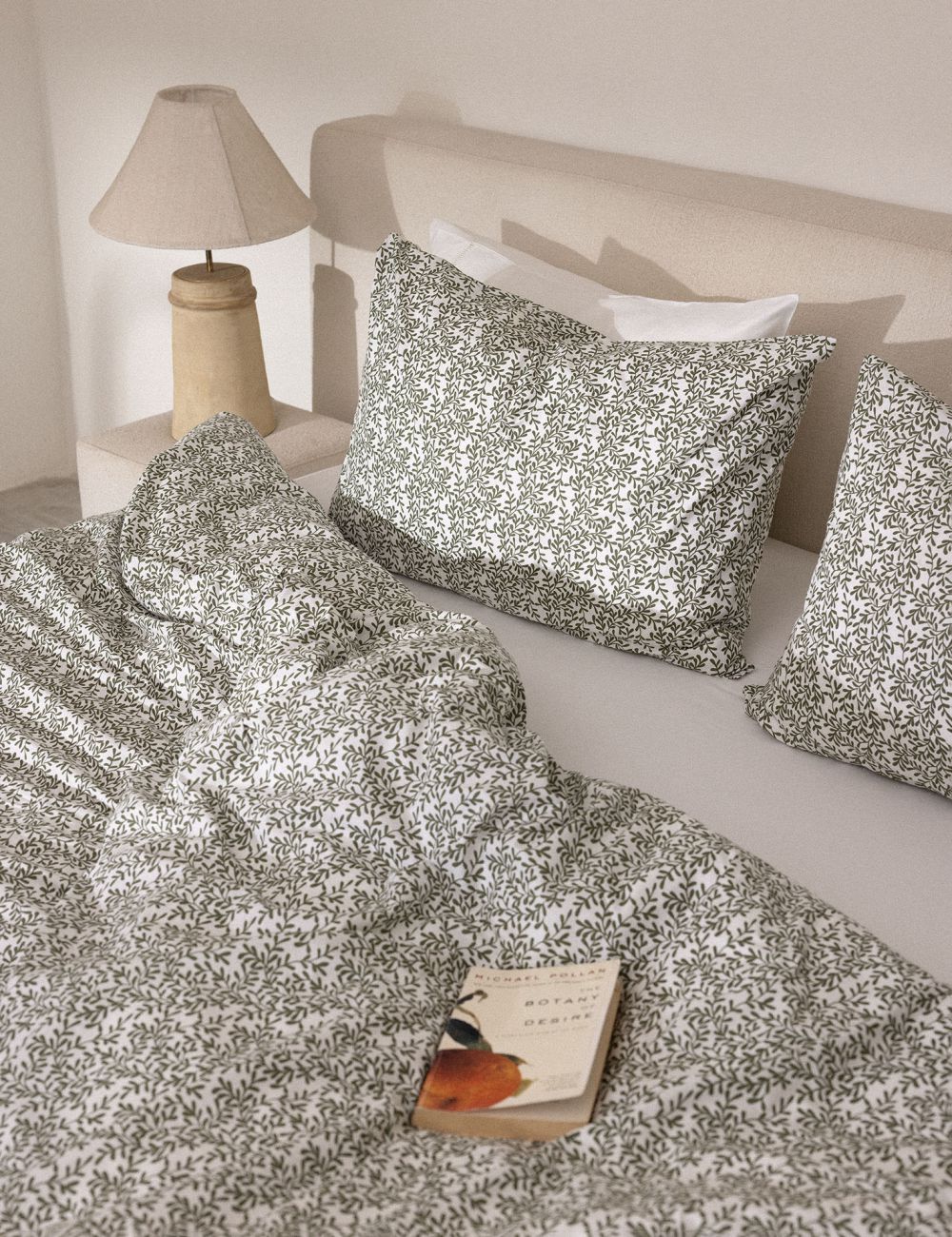 סט מצעים סאטן כותנה 144TC עלים