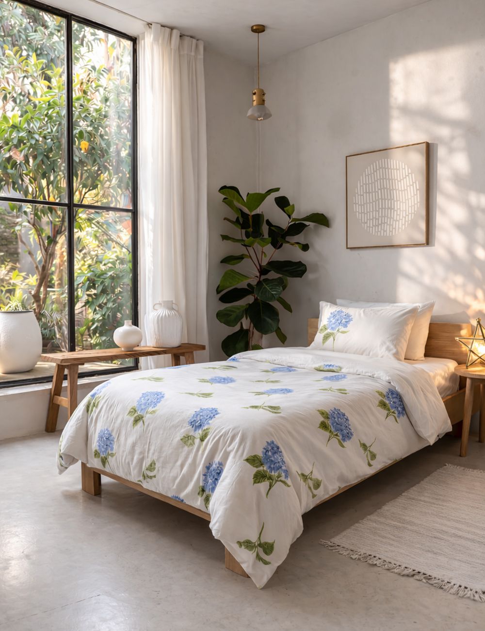 סט מצעים הורטנזיה 90x200 ס״מ 180TC