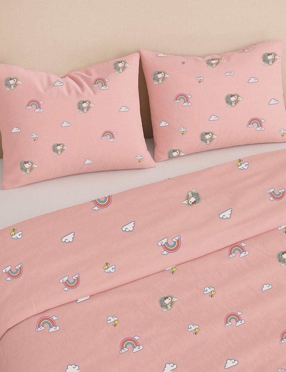 סט מצעים סנופי קשת בענן