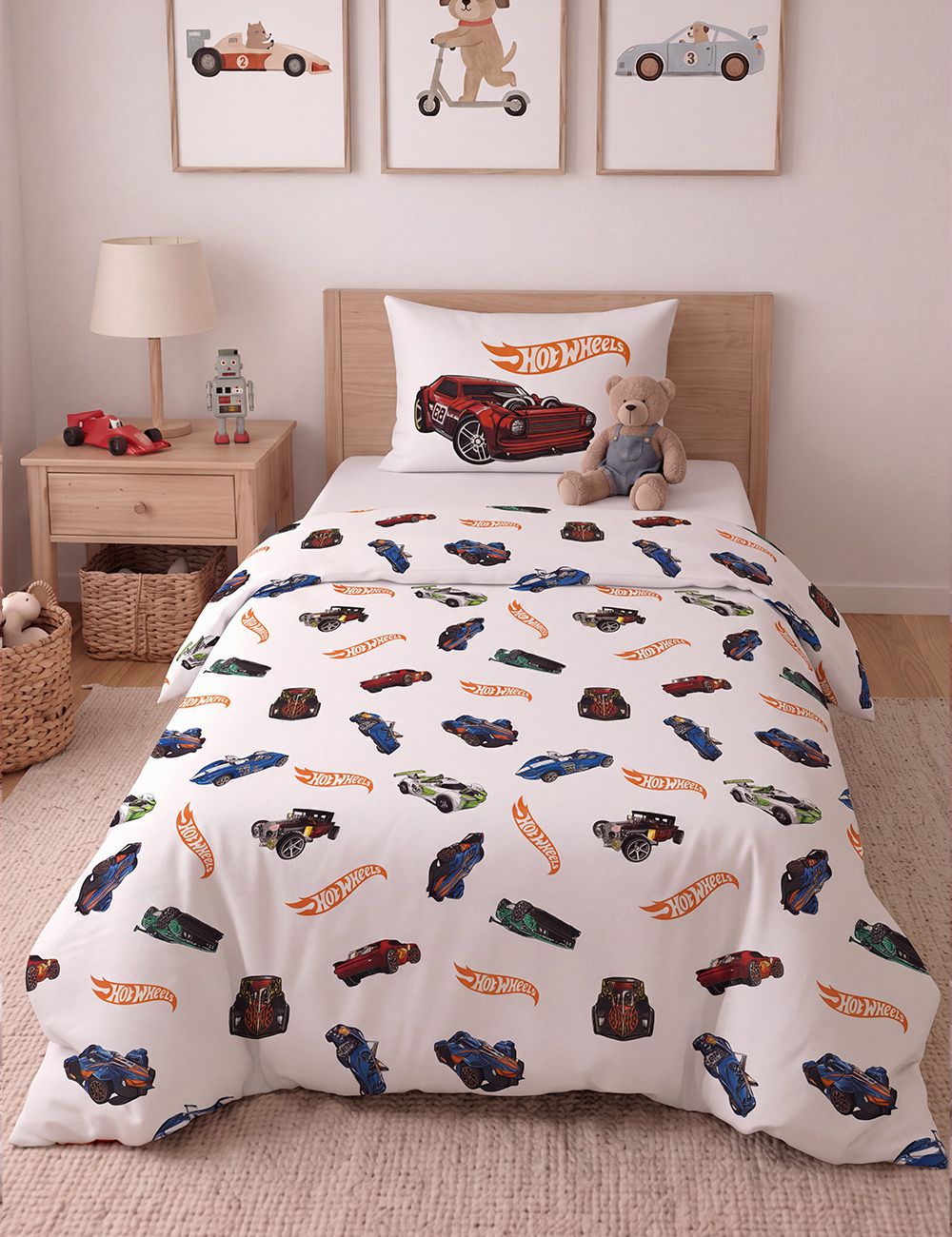 סט מצעים HOT WHEELES מכוניות 90X200CM