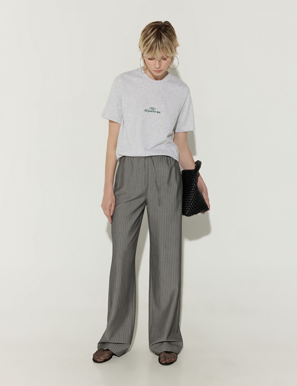 מכנסיים רחבים עם גומי