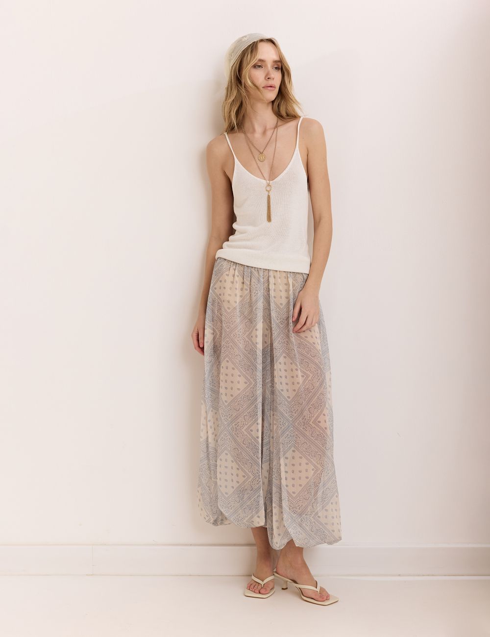 מכנסי בלון מבד שיפון