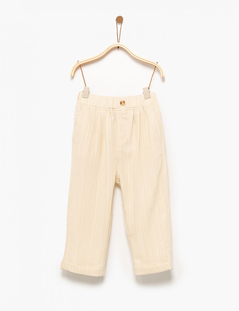 מכנסי אריג עם קפלים