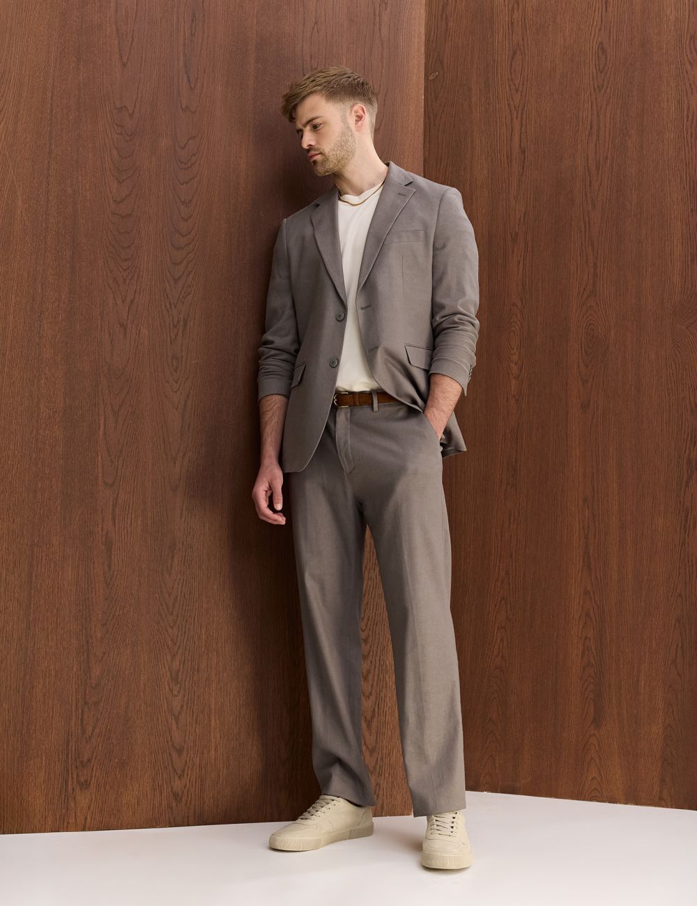 מכנסי חליפה פשתן מעורב