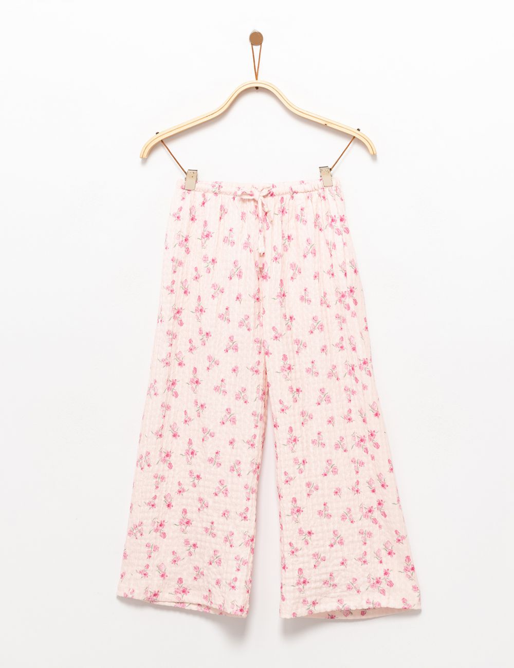 מכנסי טקסטורה פרחוניים