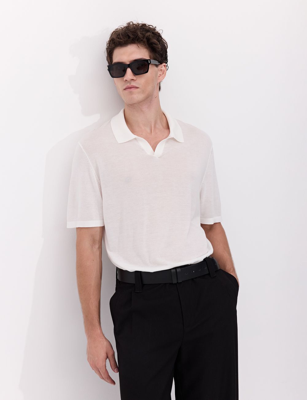 פולו סריג עם מפתח v