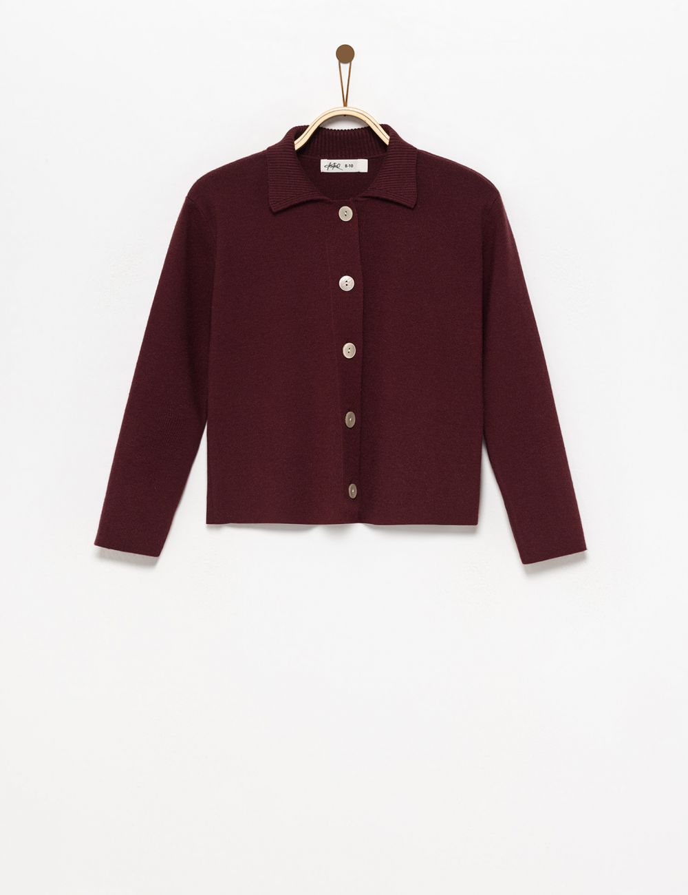 קרדיגן סרוג עם צווארון