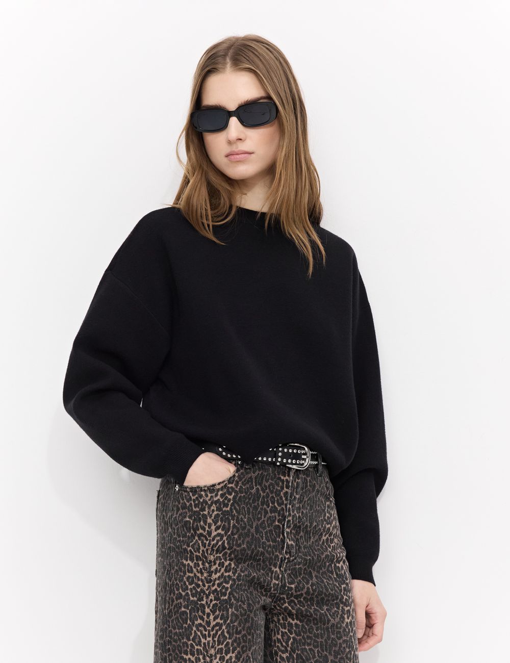 סווטשירט סריג חלק