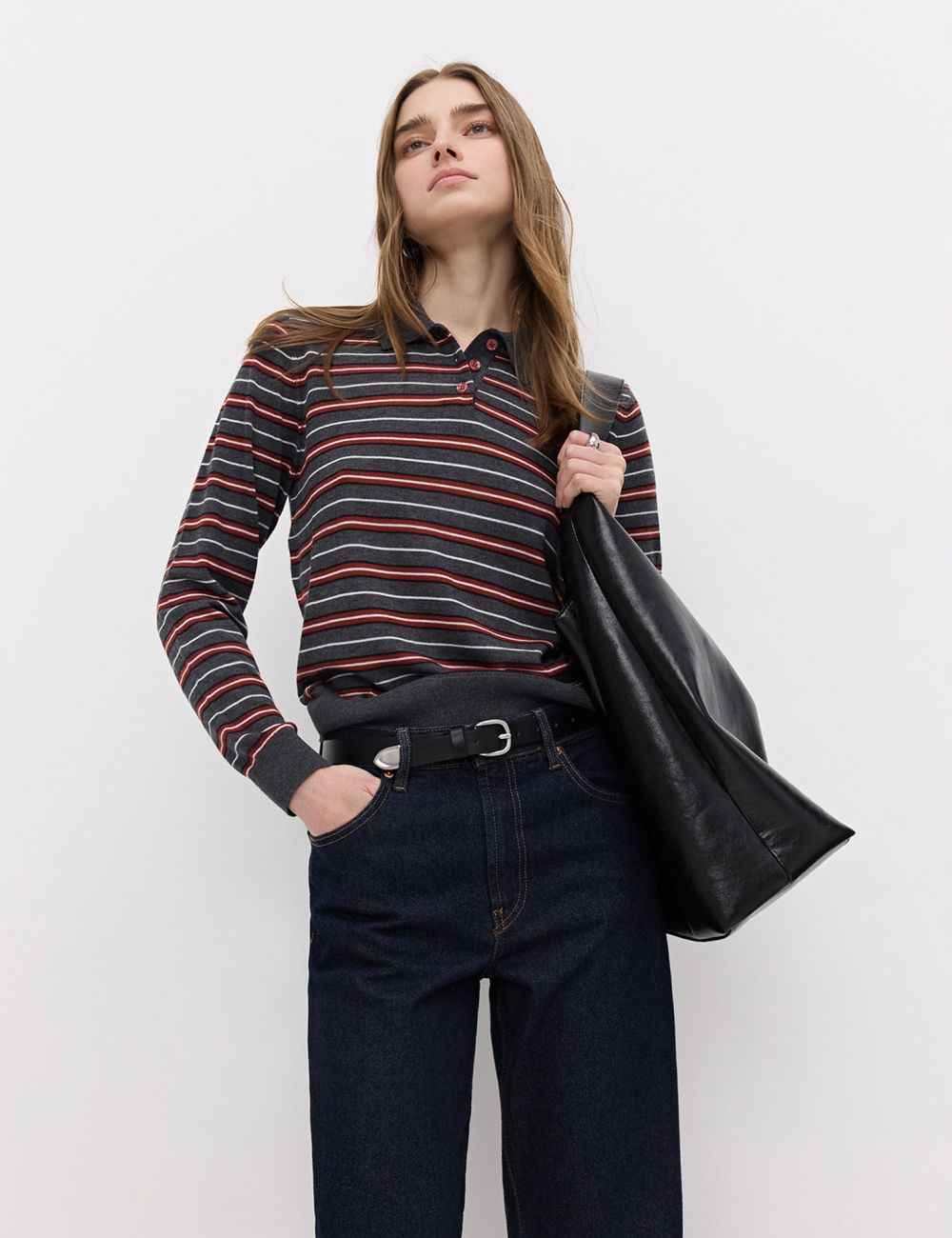 חולצת סריג עם צווארון פולו