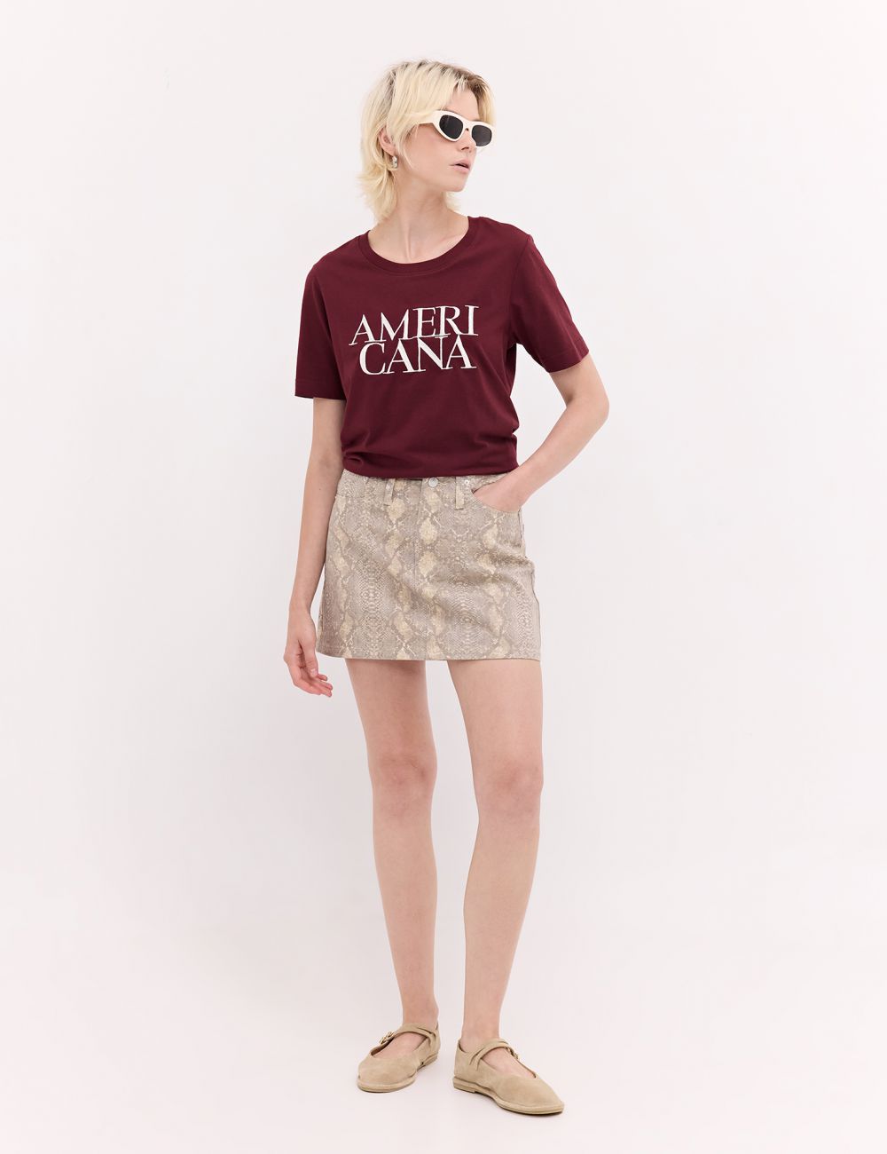 חצאית ג’ינס MINI בהדפס חיה