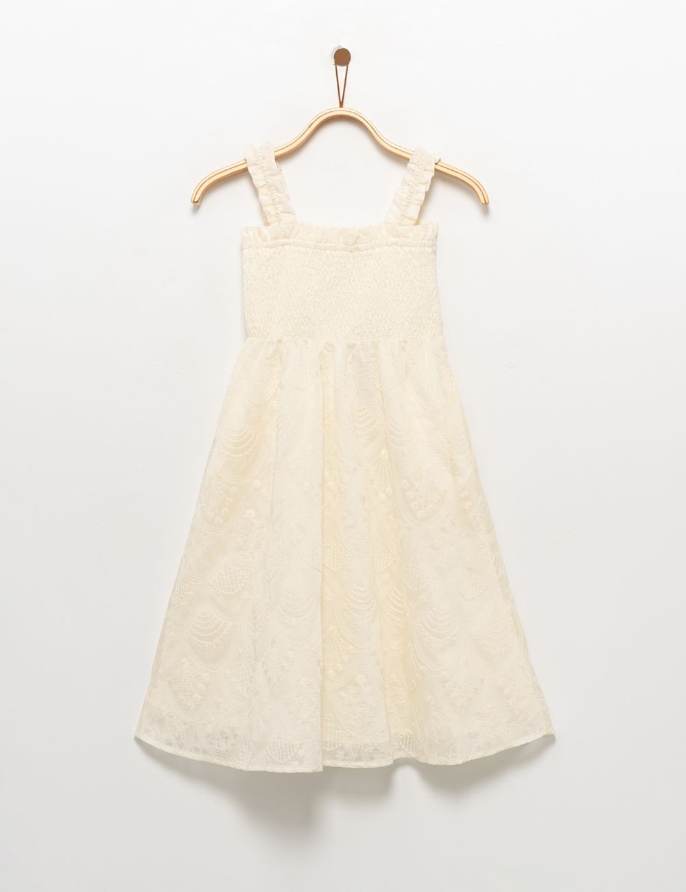 שמלת תחרה עם גומי בחלק העליון