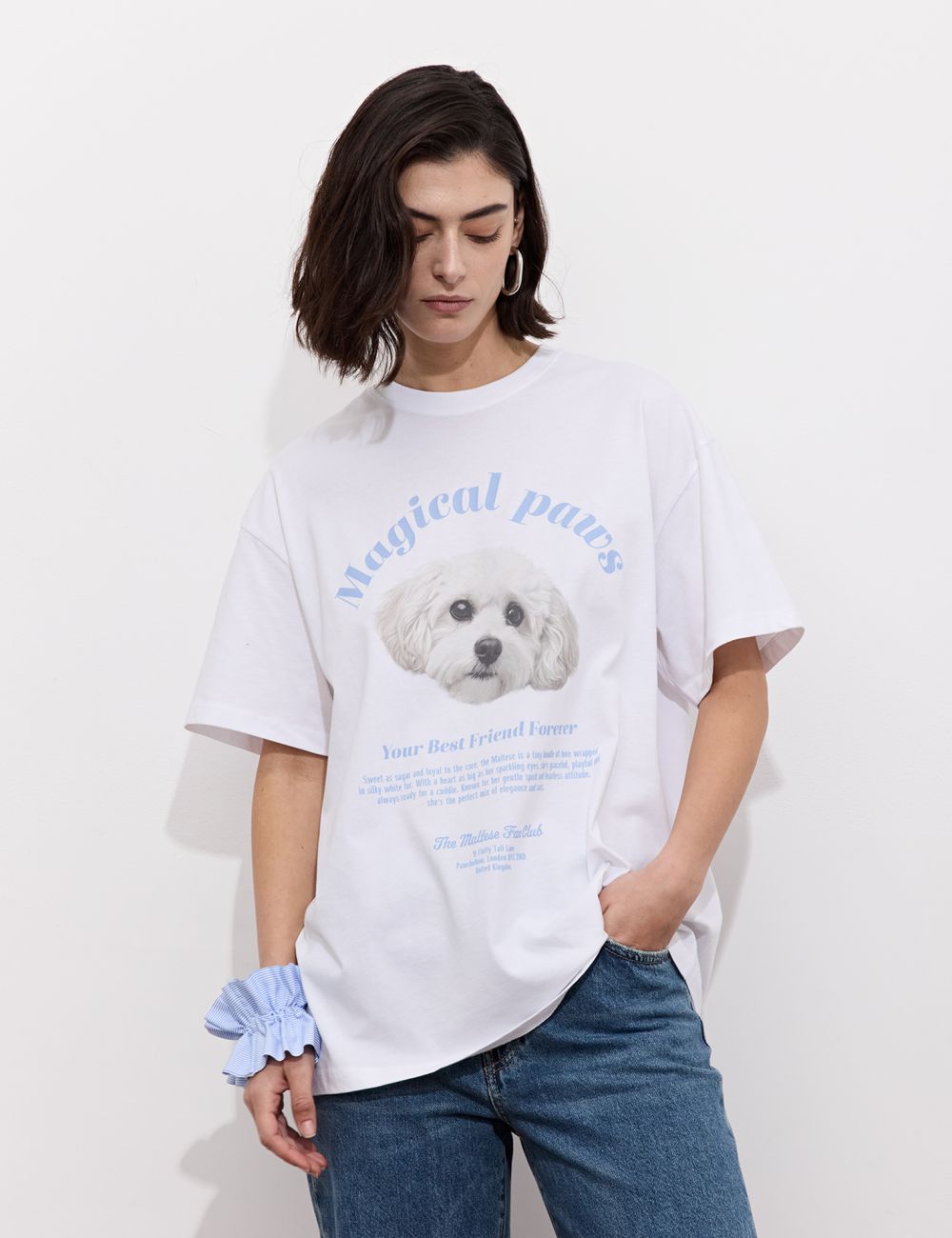 טי-שירט עם הדפס כלב