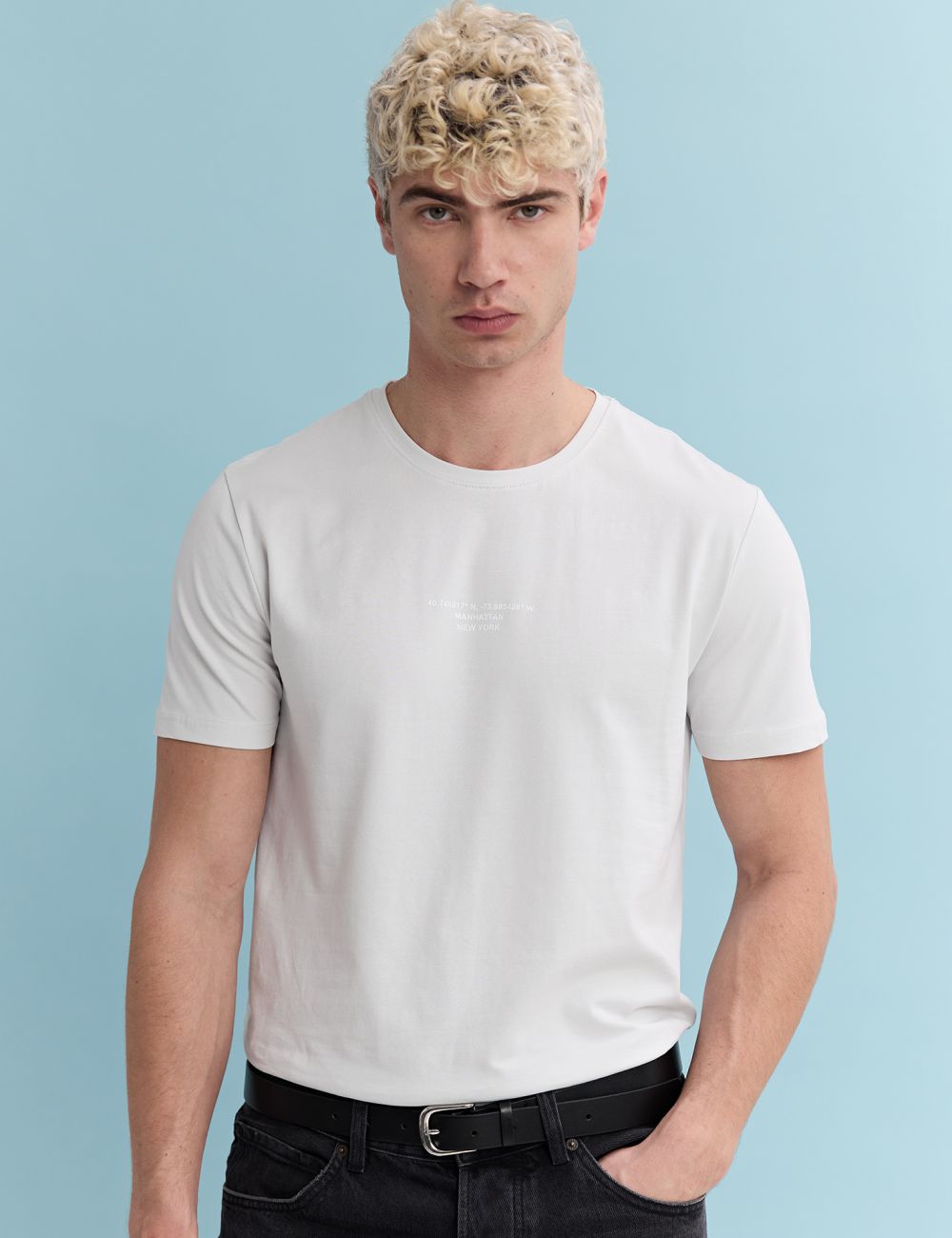 טי-שירט ליקרה מודפסת relaxed fit