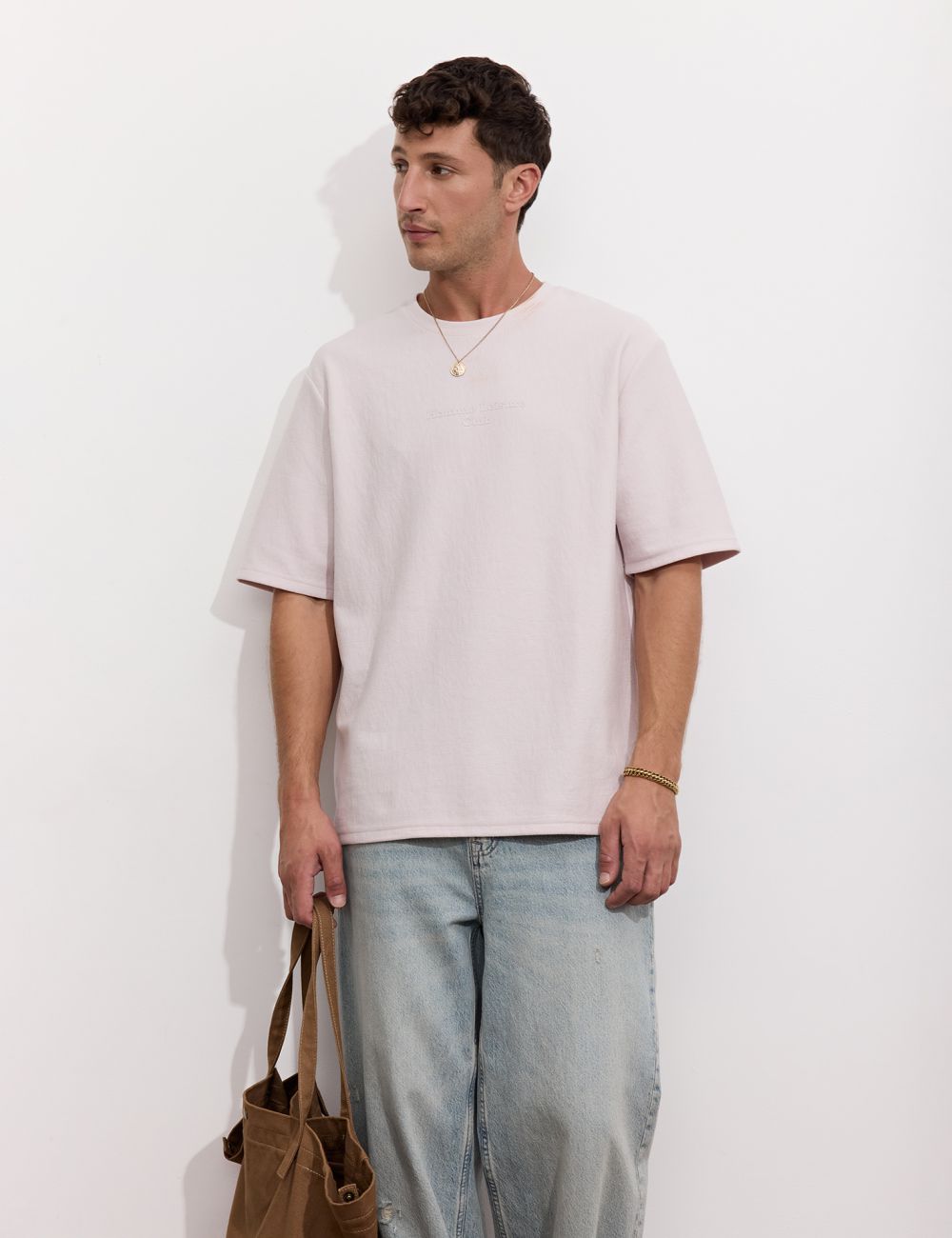 טי שירט טקסטורה עם דפוס קידמי