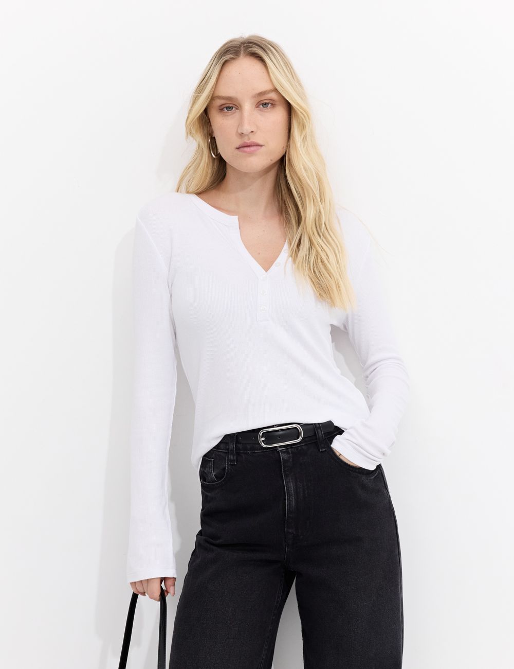 טי-שירט כפתורים ארוכה