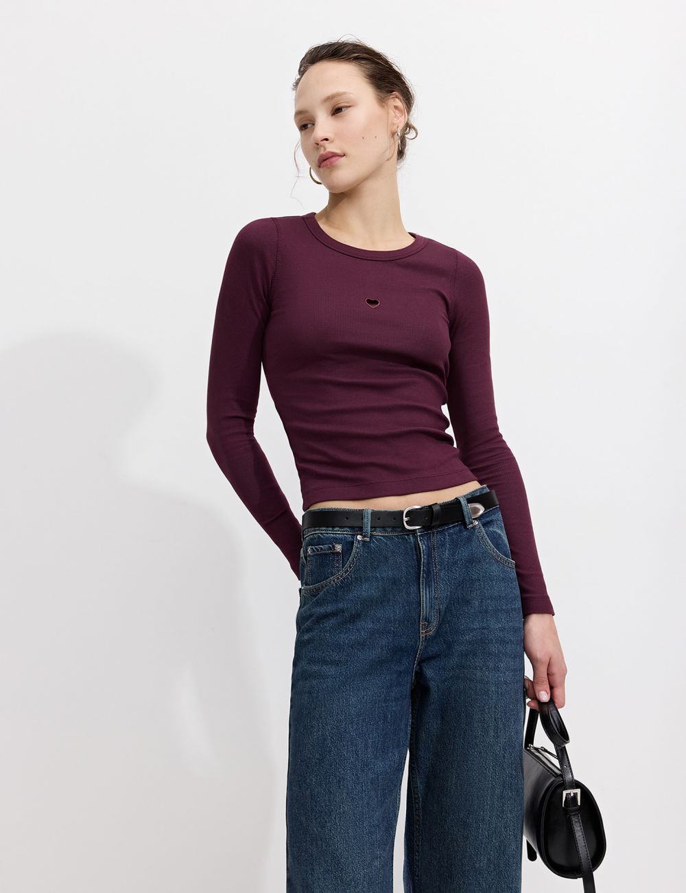 טי-שירט ארוכה עם רקמה