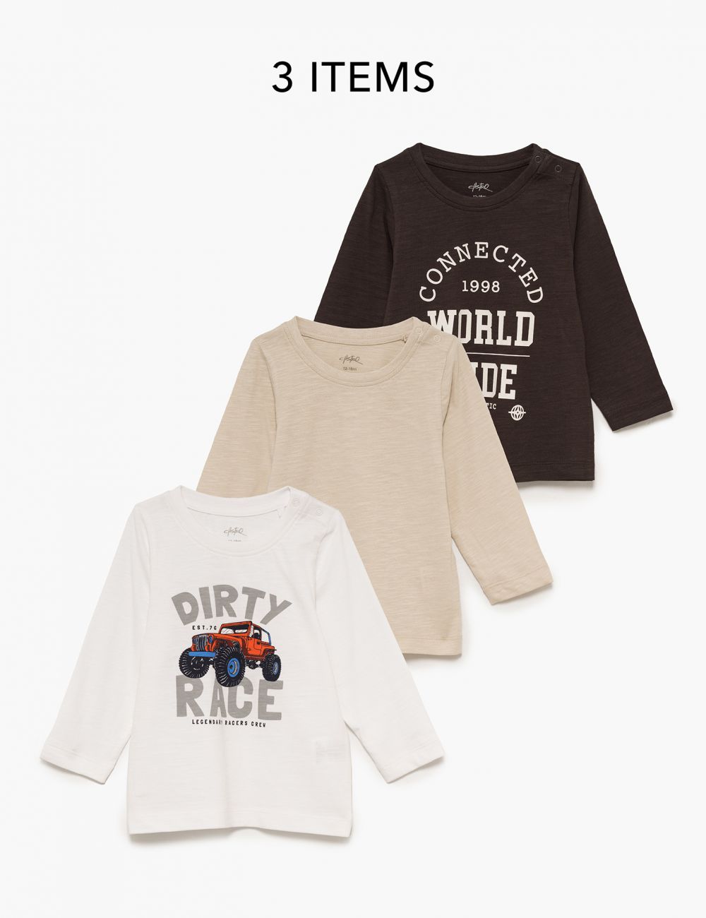 מארז שלישיית חולצות ארוכות 6M-4Y