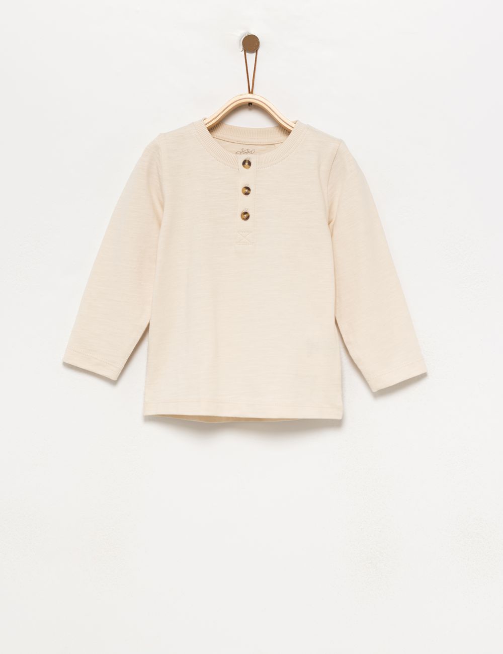 טי-שירט כפתורים ארוכה