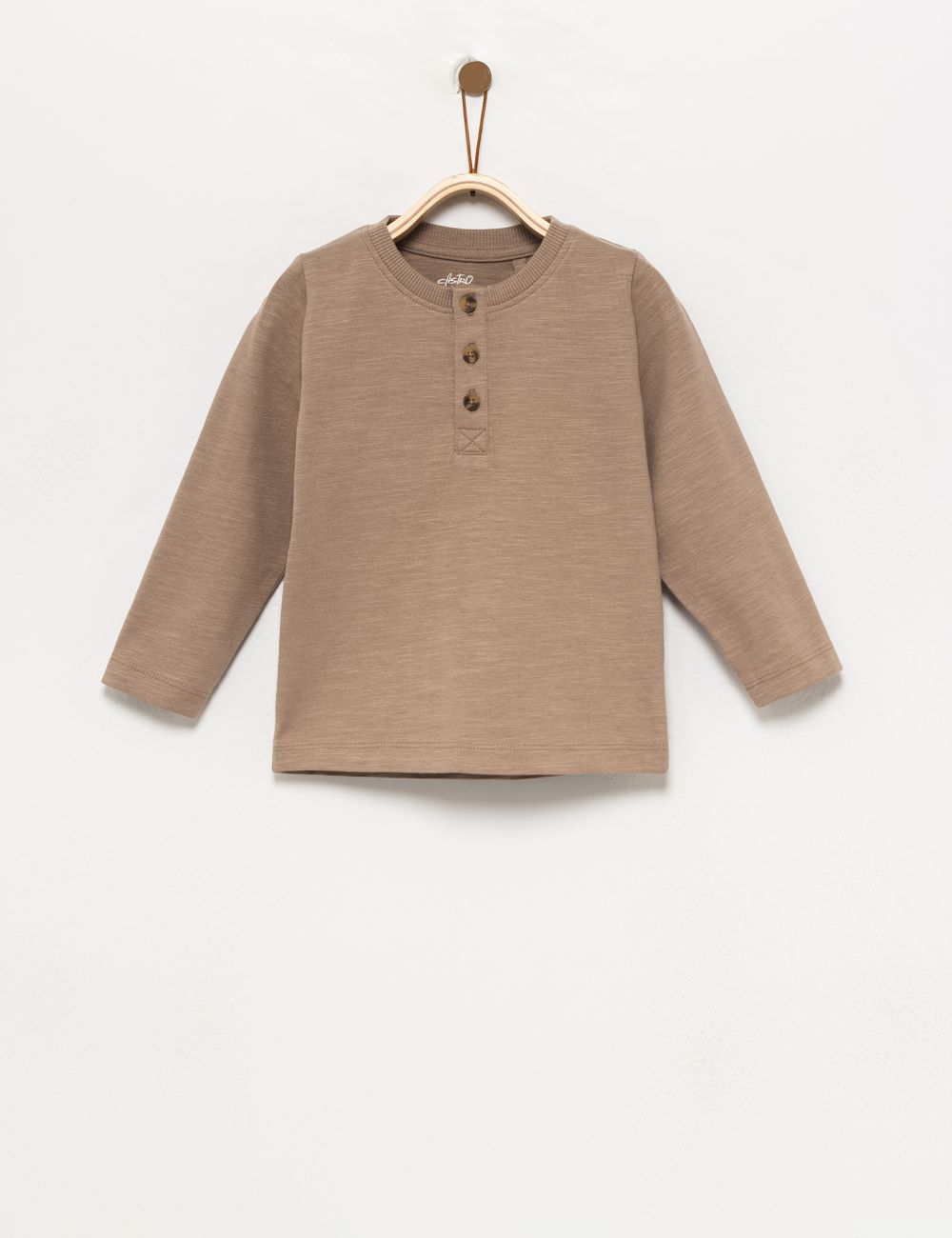 טי-שירט כפתורים ארוכה