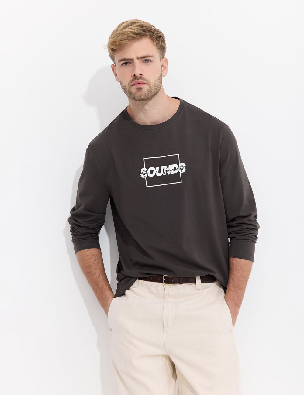 טי שרוול ארוך עם הדפס