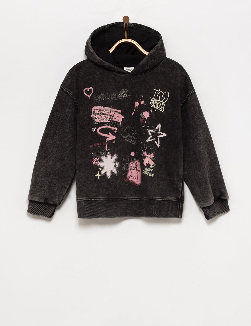 קפוצ’ון שטוף עם הדפס