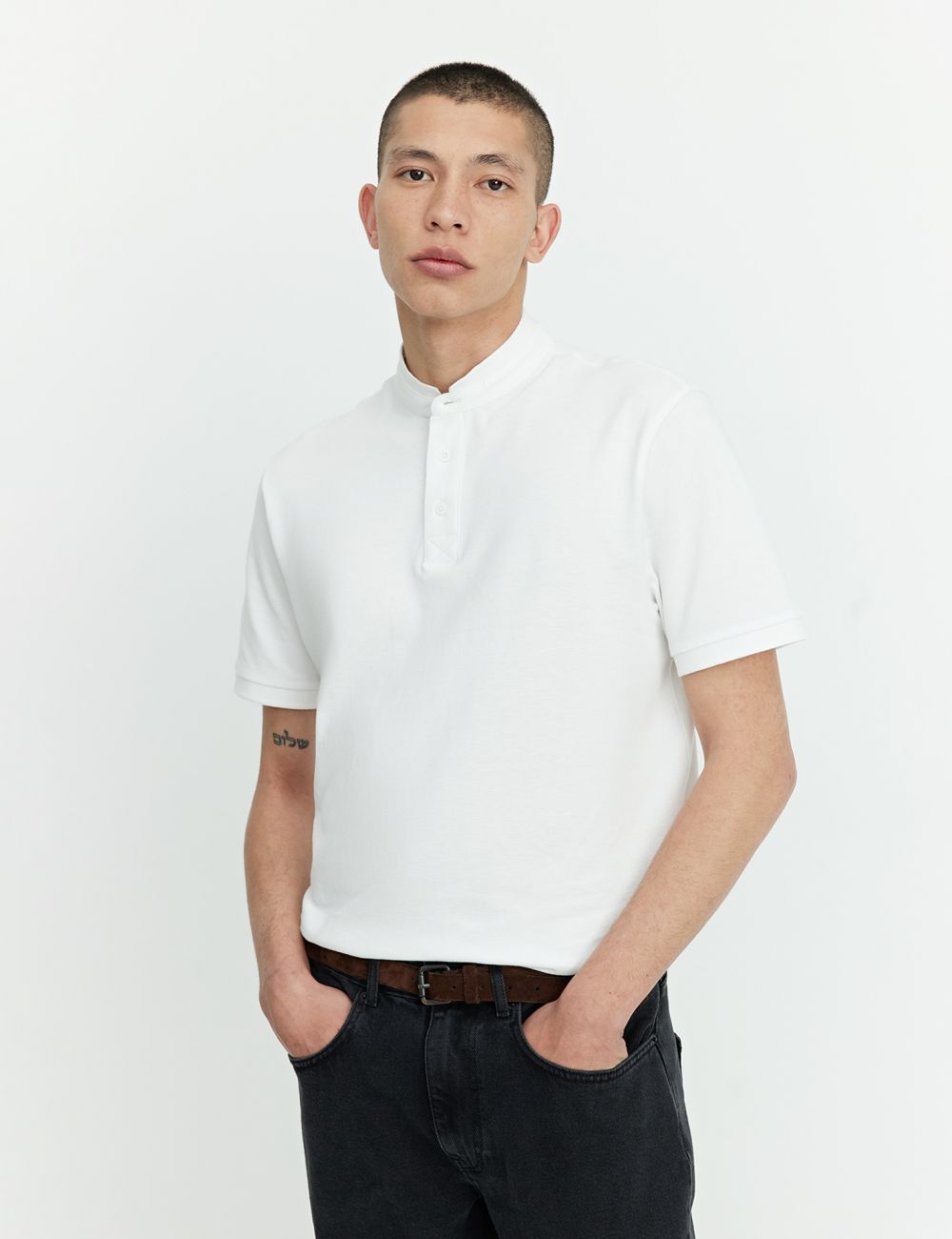 חולצת פולו צווארון סיני Regular Fit