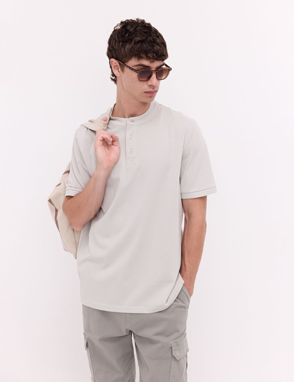 חולצת פולו צווארון סיני