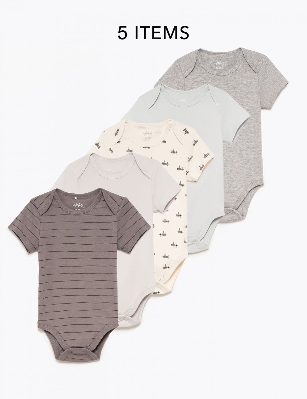 מארז 5 בגדי גוף קצרים NB-24M