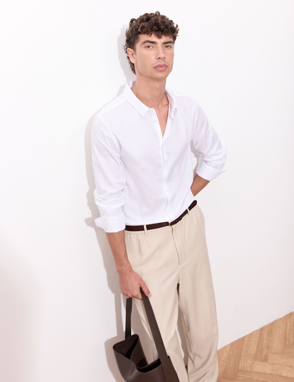 חולצה מכופתרת SLIM ארוכה