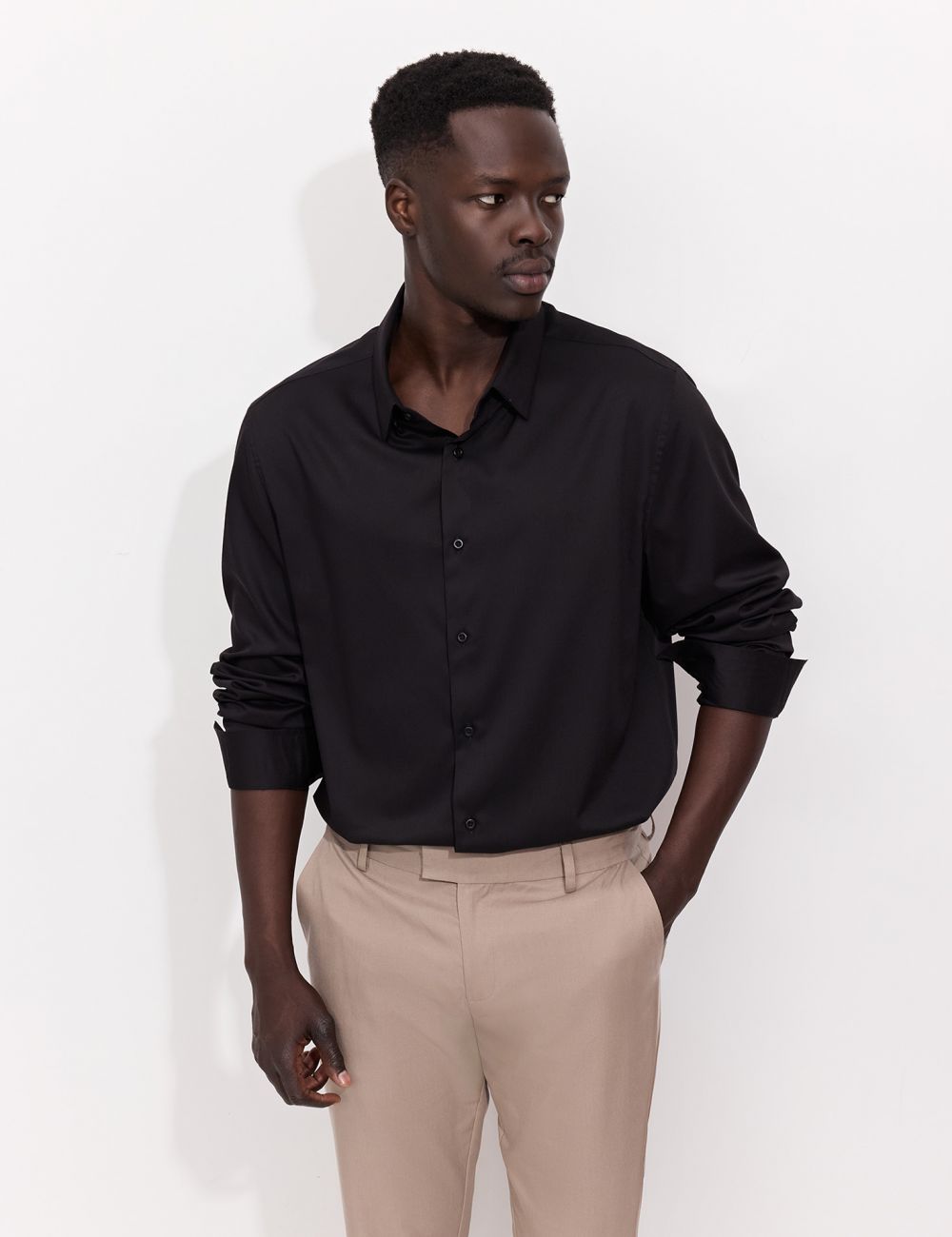 חולצה מכופתרת שרוול ארוך