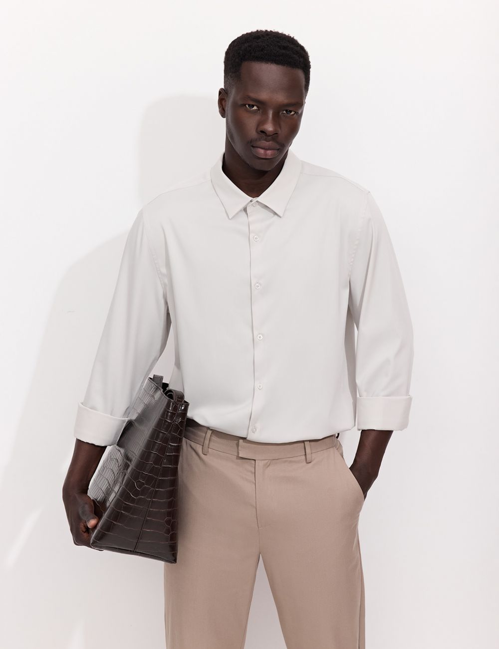 חולצה מכופתרת שרוול ארוך