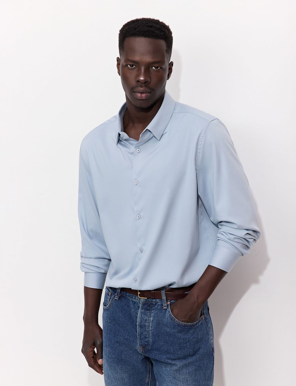 חולצה מכופתרת שרוול ארוך