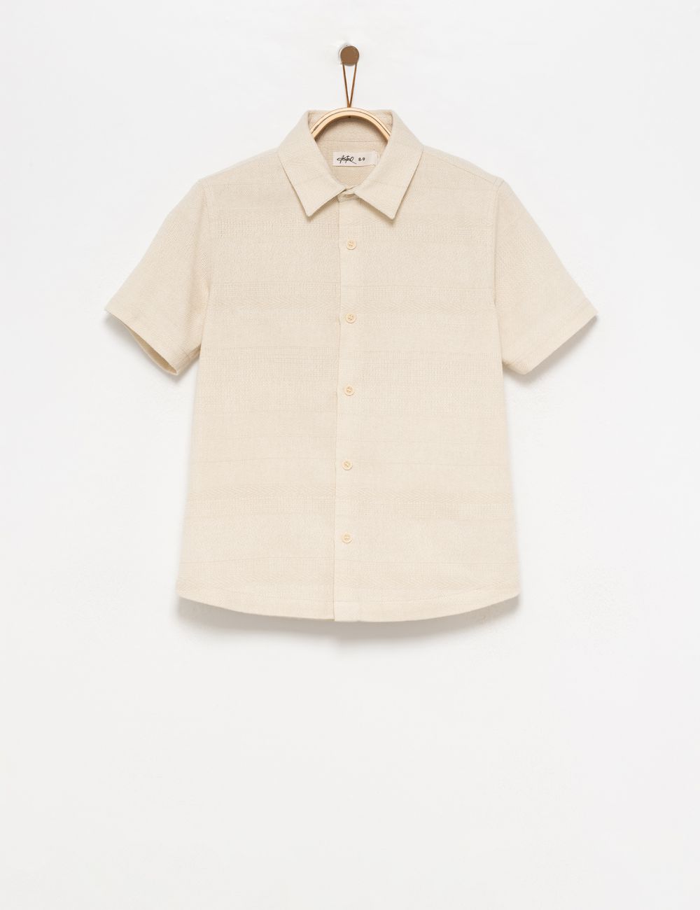 חולצה מכופתרת בד טקסטורה