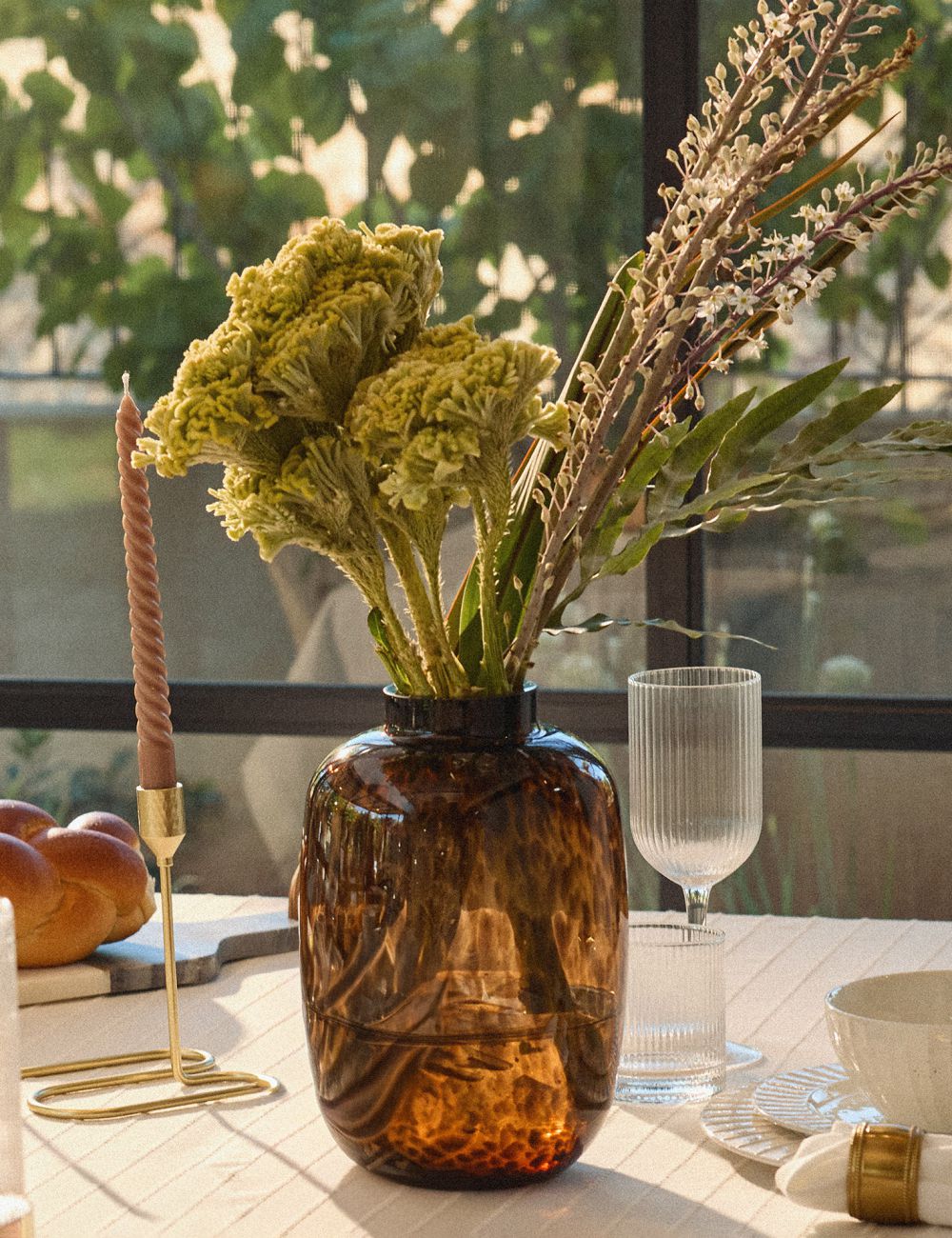 אגרטל זכוכית מנומר 25.7CM