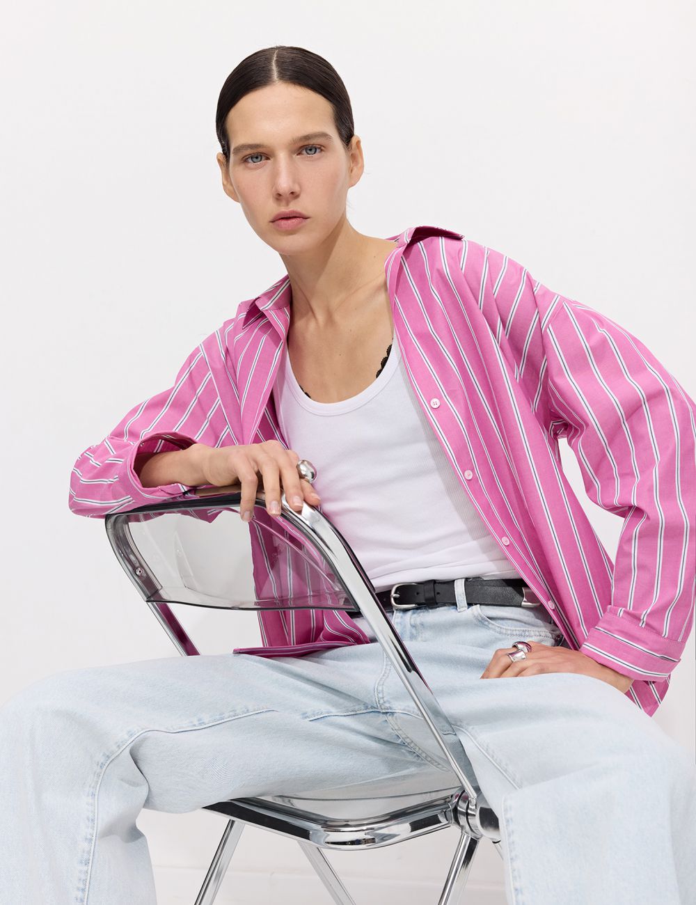 חולצה מכופתרת פופלין