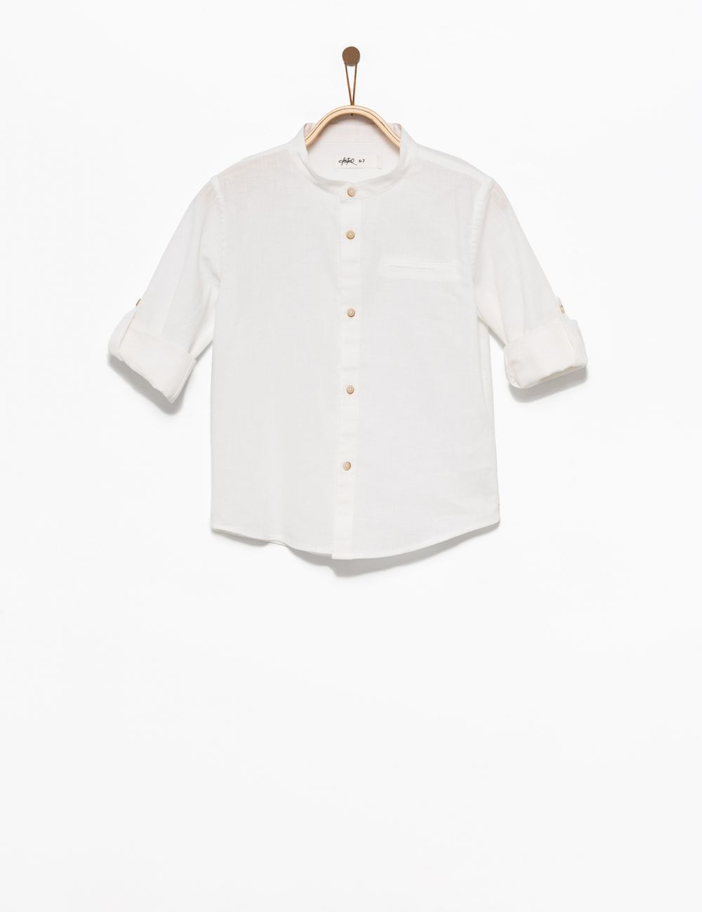 חולצה מכופתרת עם צווארון סיני