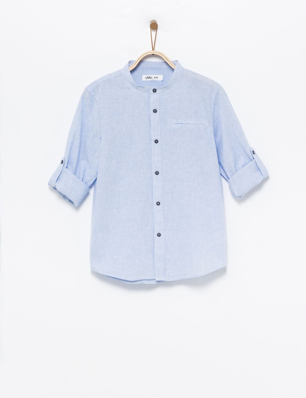 חולצה מכופתרת עם צווארון סיני