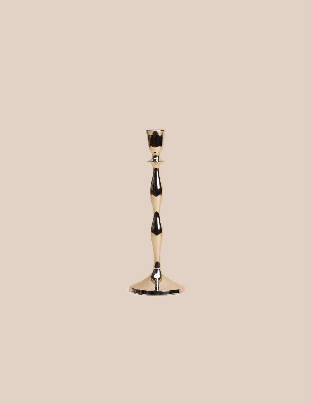 פמוט אלומיניום כסוף28*28*35  ס”מ