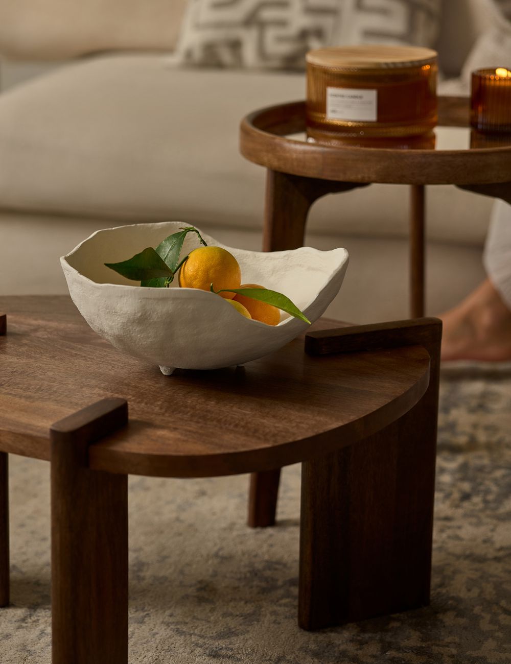 קערה אסימטרית לבנה 27CM