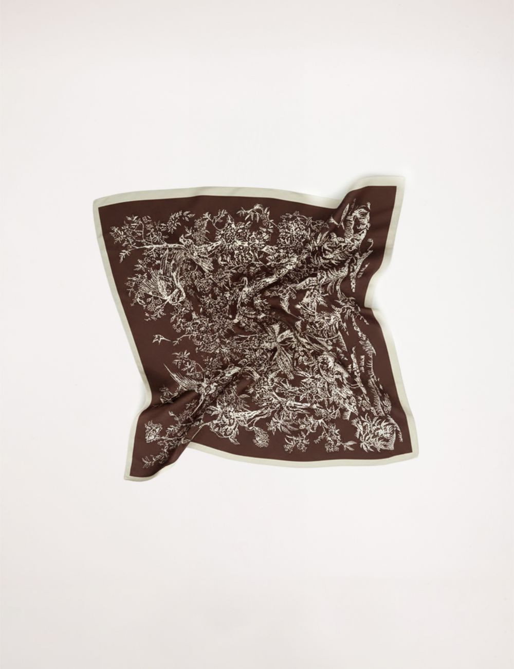 מטפחת בהדפס פרחוני עם מסגרת קונטרסטית