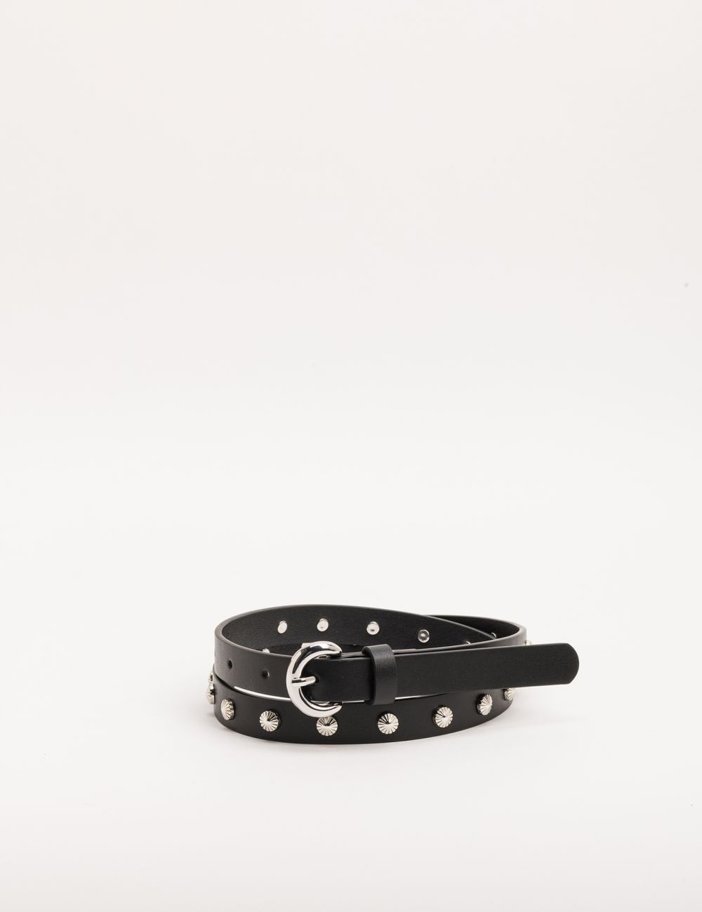 חגורה צרה עם אבזמים עגולים