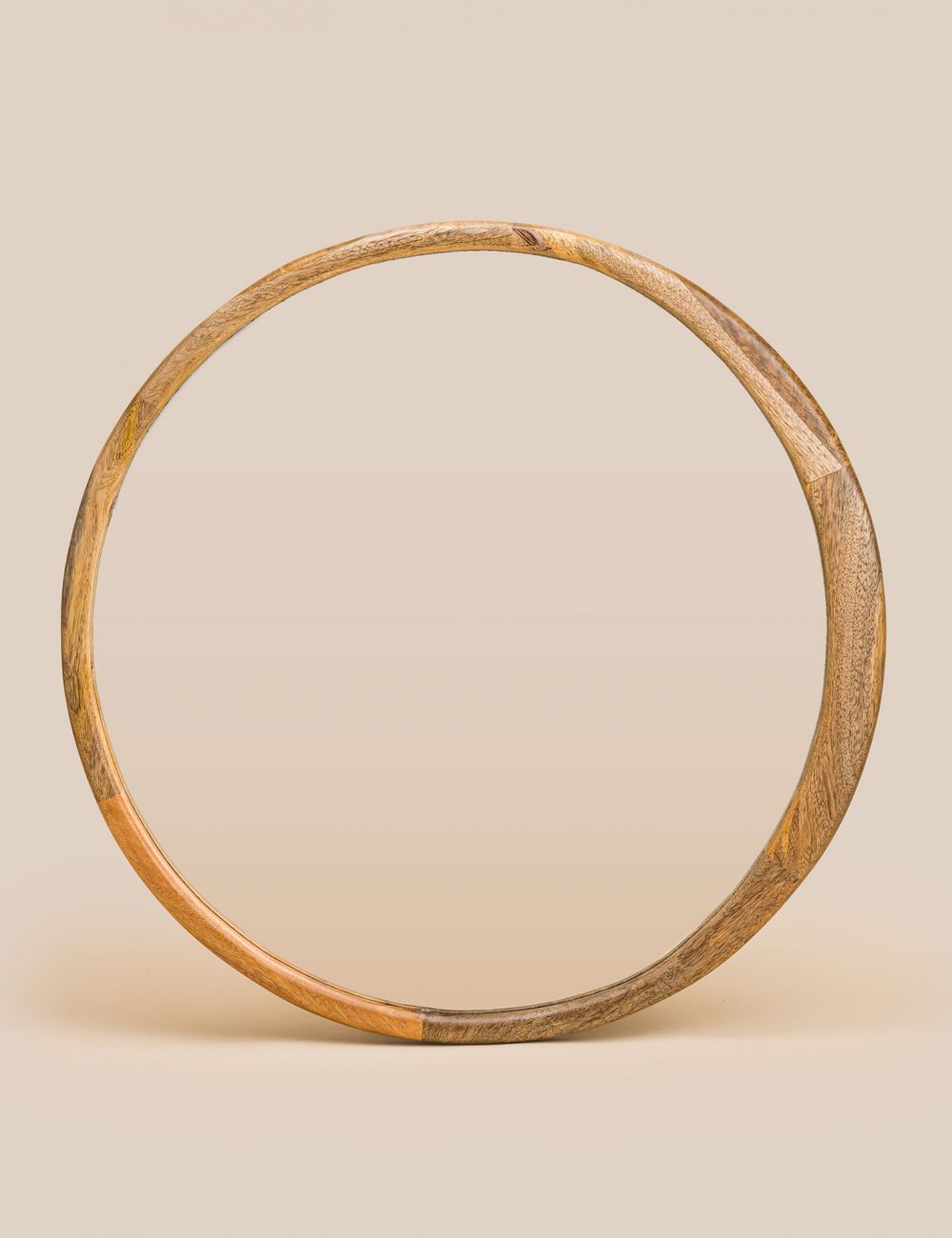 מראה עץ עגולה 65 ס”מ מסגרת מנגו