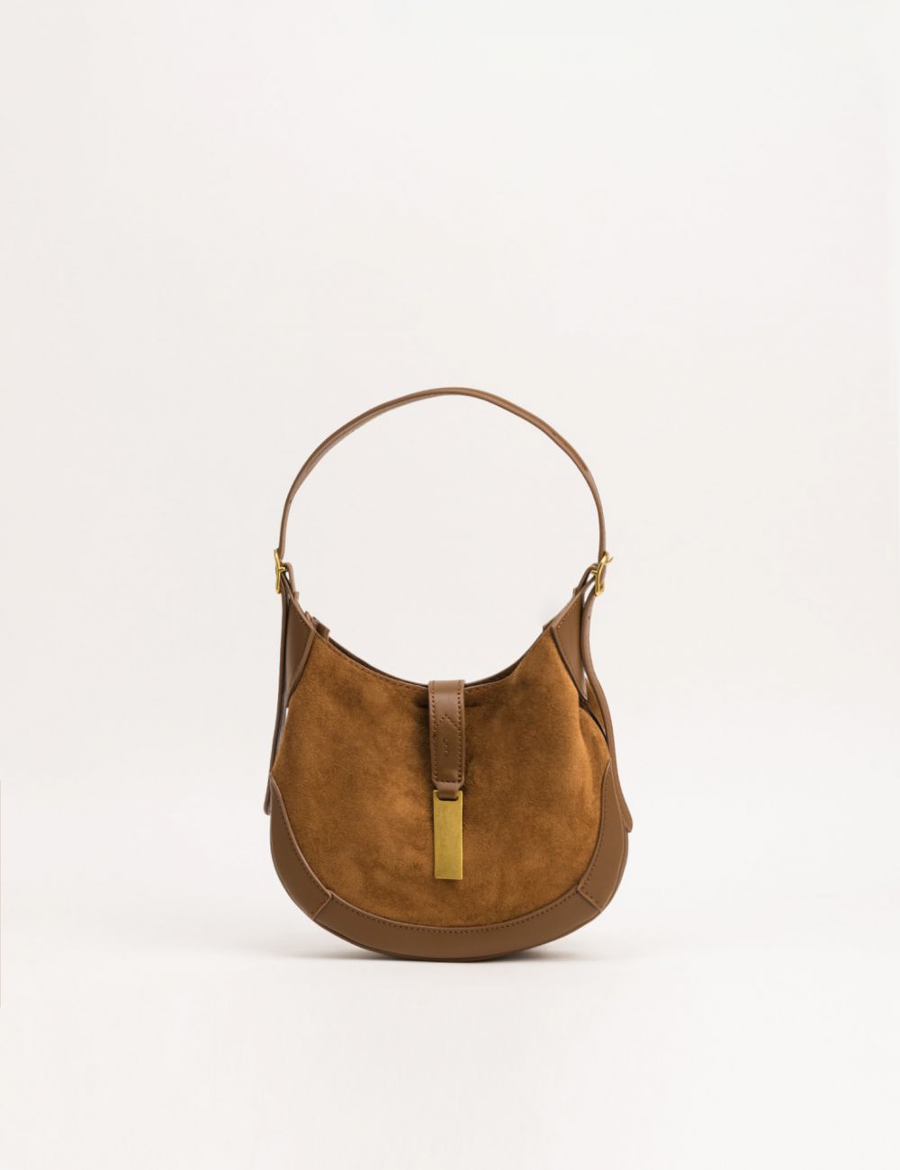 תיק כתף מעוגל עם דיטייל מוזהב