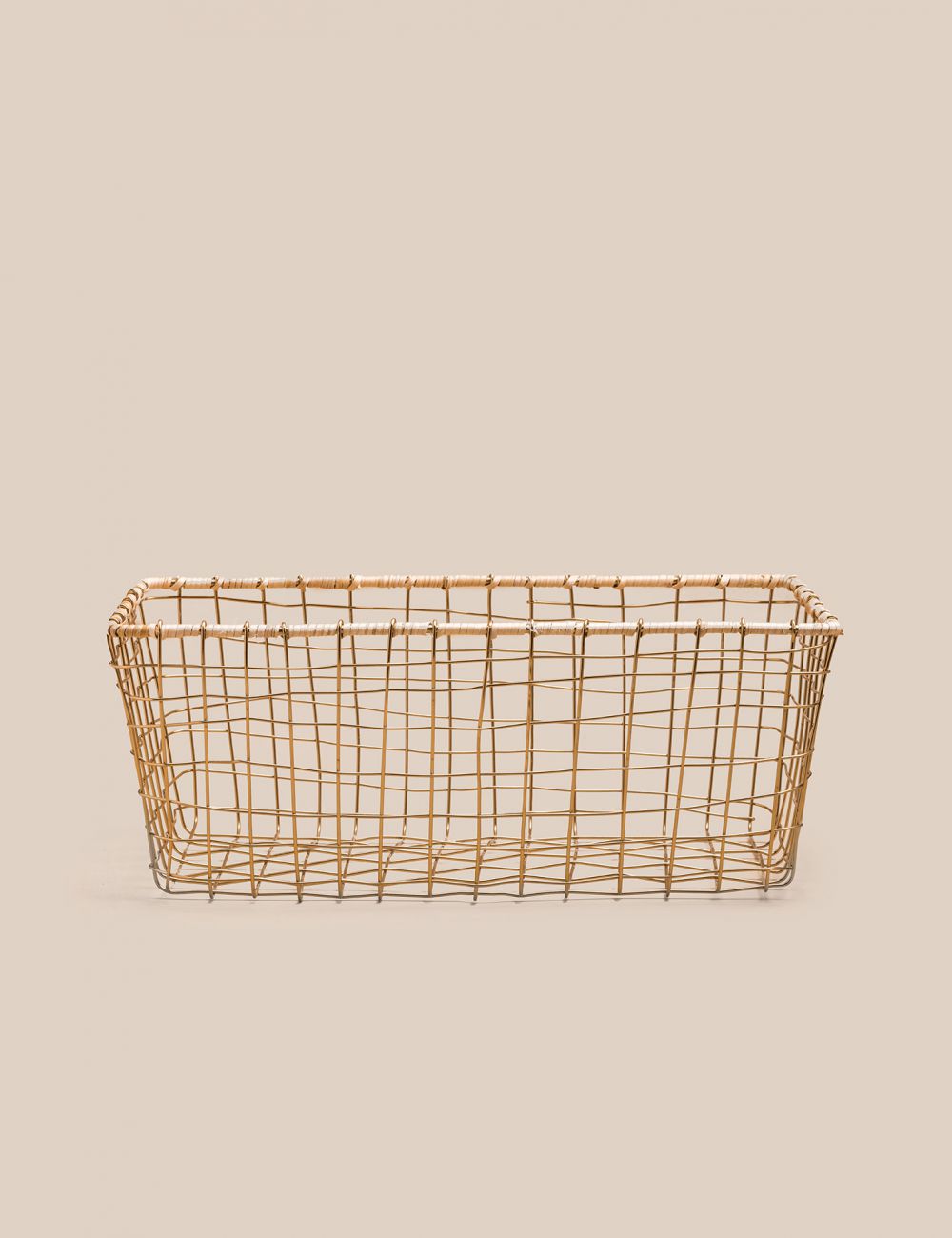 סל מתכת זהב מלבני 40 ס”מ