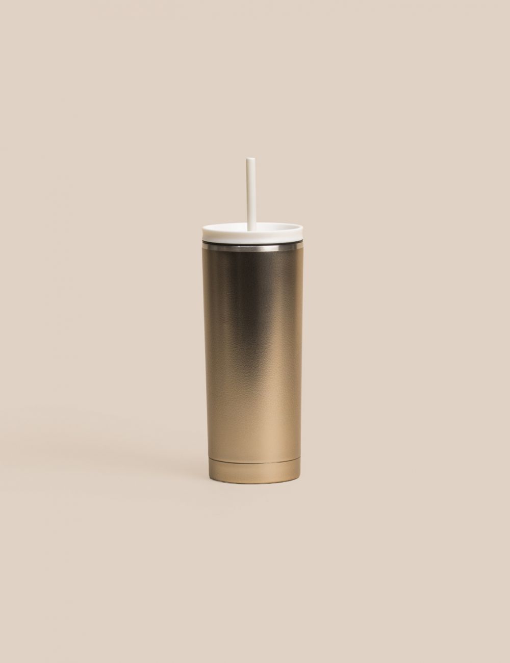 כוס שתיה מטאלית נירוסטה עם קש 610ML