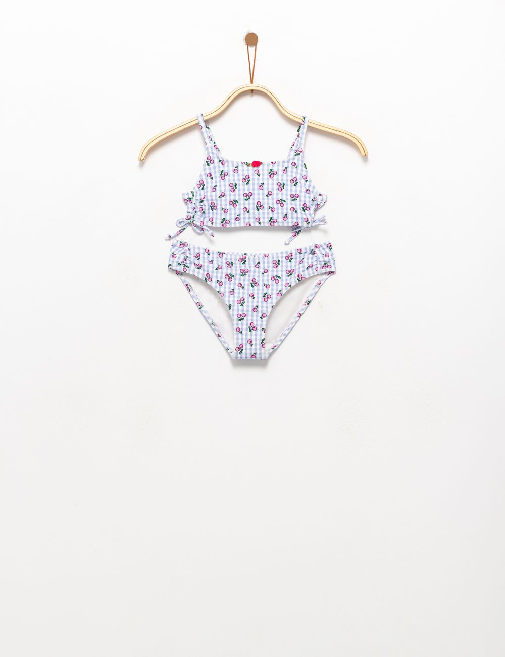 בגד ים משבצות ודובדבנים