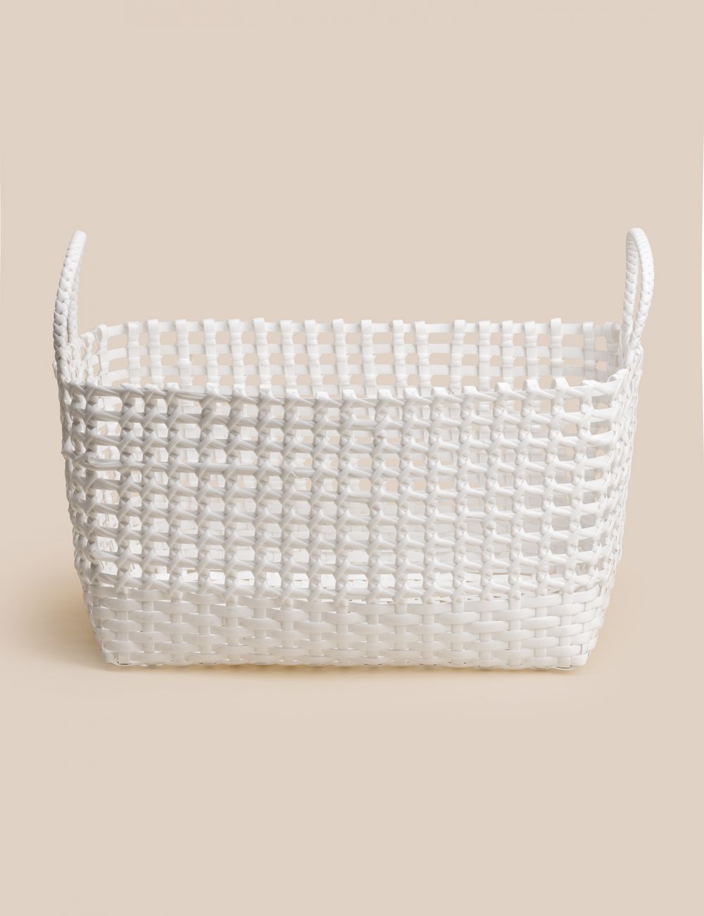 סלסלה לבנה מפלסטיק 48X33X24CM