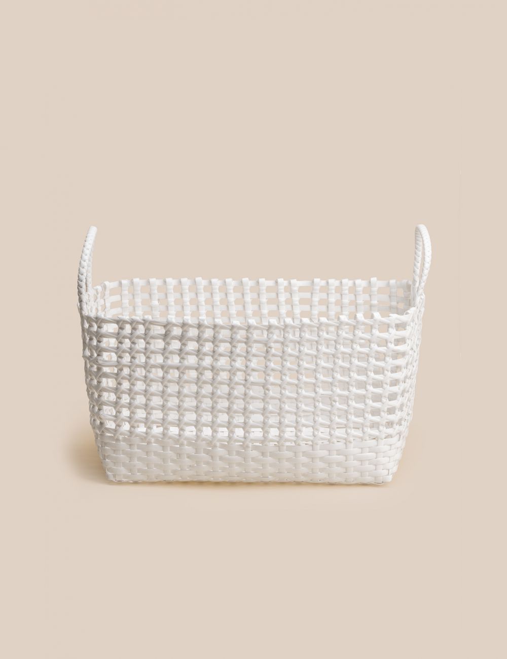 סלסלה לבנה מפלסטיק 44X32X22CM