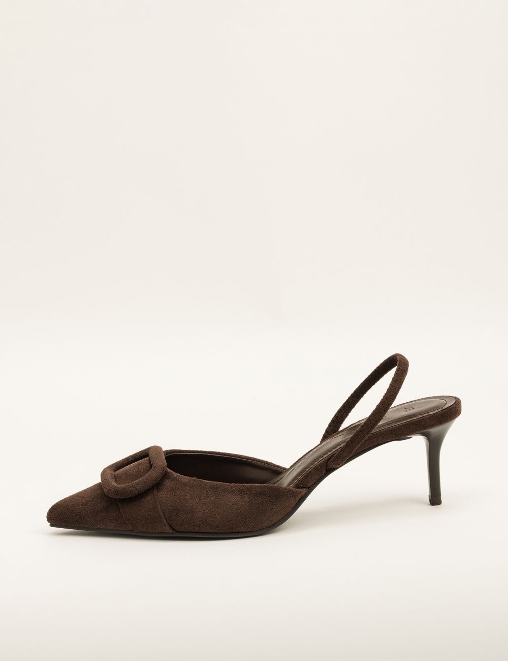 נעלי עקב דמוי זמש